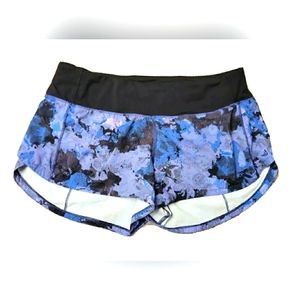 Lululemon Speed Up 2.5" ins Purple Blue Abstract Print Activewear Shorts Size 4